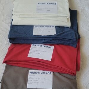 Michael-Lealand Fabric Bundle in Red, Blue, Cream, and Taupe